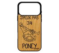 Coque Silicone J'peux Pas J'ai Poney Pour Iphone 17 Pro Max Bois Telephone Noir Motif Cheval Comique De Protection 4g Portable Bd
