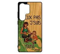 Coque Silicone J'peux Pas J'suis Tata S25 Ultra Vrai Bois Naturel Tante Vert Bebe 4g Noir Etui Dessin Humour Texte De Pour Samsung Galaxy
