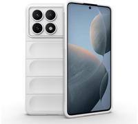 Coque Silicone Liquide Blanche Pour Xiaomi Poco X6 Pro 5g / Redmi K70e 5g ¿ Protection 360° Antichoc, Doublure Microfibre Et Revêtement Anti¿Germes, Compatible Nfc/Chargeur Sans Fil