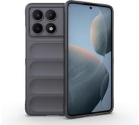 Coque Silicone Liquide Gris Foncé Pour Xiaomi Poco X6 Pro 5g / Redmi K70e 5g - Housse Antichoc 360° Avec Doublure Microfibre, Revêtement Anti¿Germes, Finition Antidérapante, Compatible Charge Sans Fil