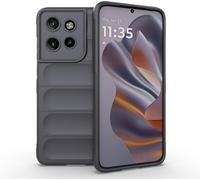 Coque Silicone Liquide Motorola Edge 50 Neo 5g / Thinkphone 25 - Antibactérienne, Anti-Choc Niveau Militaire, Intérieur Microfibre, Bords Surélevés, Antidérapante, Compatible Charge Sans Fil - Gris Fo