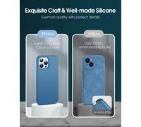 Coque Silicone Liquide Pour Iphone 13 Pro Coque Fine Élégante Antichoc Bord Surélevé Pour Caméra Écran Étui 3 Couches Avec Doublure Microfibre Anti Rayures 6 1 Pouces Bleu Clair