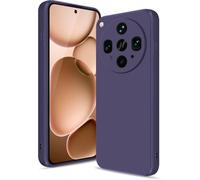 Coque Silicone Liquide Pour Oppo Find X8 Ultra - Fine Antichoc & Protection Caméra Renforcée, Doublure Microfibre Anti-Rayures, Compatible Charge Sans Fil, Violet Foncé