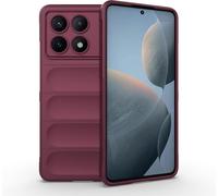 Coque Silicone Liquide Pour Xiaomi Poco X6 Pro 5g / Redmi K70e 5g - Antibactérienne & Anti-Choc Niveau Militaire, Intérieur Microfibre, Violet Foncé, Compatible Recharge Sans Fil