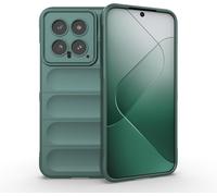 Coque Silicone Liquide Vert Pour Xiaomi 14 ¿ Protection 360° Antichoc, Doublure Microfibre, Revêtement Anti¿Germes, Touché Soyeux, Compatible Charge Sans Fil/Nfc
