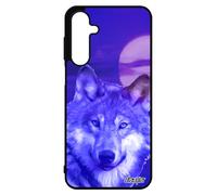 Coque Silicone Loup Antichoc Pour Samsung A16 4g 5g Animaux Design Louve Predateur Ciel Alpha Cover Nuit Portable Lune Animal Bleu Pour Galaxy