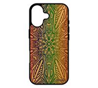 Coque Silicone Mandala Tibetain Pour Iphone 17 En Bois Et Indien Jolie Symbole Floral Zen Graphique Mobile Noir Nepal Rosace Case