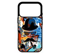 Coque Silicone Monsieur Moustache Pour Iphone 17 Pro Mobile Street Art Peinture Telephone Etui Vintage Art Chapeau Melon Homme Pipe