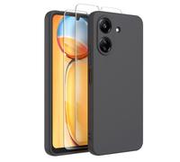 Coque Silicone NOIR Mat Pour Xiaomi Redmi 13C/Poco C65 - 2 Verre trempé Anti Rayures - Ultra Résistant Dureté 9H