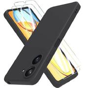 Hqselection® Coque Silicone Noir Mat Pour Xiaomi Redmi 13c/Poco C65 + 2 Verre Trempé Film Protection Écran - Anti Rayures - Ultra Résistant Dureté 9h
