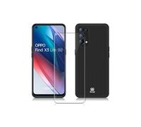 Coque silicone noir + Verre trempé 9H pour Oppo Find X3 Lite