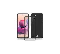 coque silicone noir + verre trempé 9h pour xiaomi redmi note 10 pro