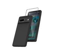 Coque Silicone Noire + Vitre Protection Ecran Pour Google Pixel 7 5G