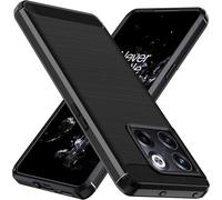 Coque Silicone Oneplus 10t - Étui Tpu Antichoc Renforcé, Mince & Souple Anti-Rayures, Bords Surélevés Pour Écran Et Appareil Photo, Texture Fibre Carbone/Brossée - Noir