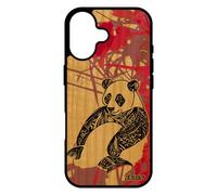 Coque Silicone Panda Pour Iphone 17 En Vrai Bois Et Bebe Rose Azteque Nature Noir Ethnique Tpu Mobile Dessin De Protection Jolie