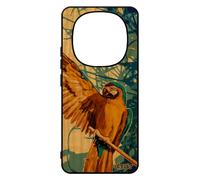 Coque Silicone Perroquet Pour Xiaomi 14 Pro+ Plus 5g /Redmi Note 14 Pro Bois Telephone Noir Cover Animaux Animal Housse Exotique Oiseau