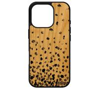 Coque Silicone Pour Apple Iphone 16 Pro En Bois Veritable Confettis Pois Smartphone Fond Texture Bumper Design Petales Case Artisanal De