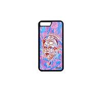 Coque silicone pour Apple iPhone 8 Plus femme noir multicolore plume Bleu 128 Go