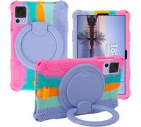 Coque Silicone pour DOOGEE T20 Mini Pro/T20 Mini, iPlay 60 Mini Pro/iPlay 50 Mini/iPlay 50 Mini Pro/iPlay50 Mini Pro NFE, TCL Tab 8, Onn 8 2024, Support Rotatif 360°, Rose Violet