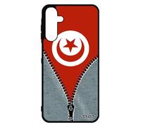Coque Silicone pour Galaxy A15 4G 5G Drapeau Tunisie Tunisien jo Jeans Can Etui Foot Football Basket Rigide pour Samsung