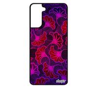 Coque Silicone pour Galaxy S21+ Plus Wax Afrique Case coloré Artisanat personnalisé Violet Antichoc Ethnique Motif Made in France pour Samsung