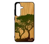 Coque Silicone Pour Galaxy S25 Bois Arbres Marron Ecologie Peinture Feuilles Caoutchouc Design Zen Smartphone Antichoc Paysage De Pour Samsung