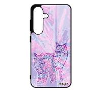 Coque Silicone Pour Galaxy S25 Renard Azteque Dessin Violet Goupil Case Caoutchouc Bebe Housse Tribal Plume Pastel Animaux De Pour Samsung