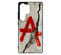 Coque Silicone Pour Galaxy S25 Ultra Anarchie Justice Expression Tatouage Noir Cass¿ Peinture Mur Souple Urbain Mobile Etui Pour Samsung