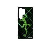 Coque silicone pour galaxy S25 Ultra salamandre mobile image animal peinture animaux Vert antichoc homme grille lezard legendaire pour Samsung