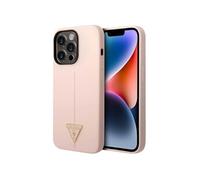 Coque Silicone pour iPhone 14 Pro Max Logo Triangle Antichoc Anti Rayures Rose