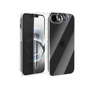 Coque Silicone pour iPhone 16e avec Verre Ecran et Objectif Transparent
