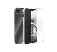 Coque Silicone pour iPhone 16e et Verre Trempé Anti-rayures Transparent