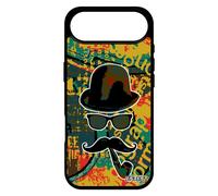 Coque Silicone Pour Iphone 17 Air Homme Moustache Mobile Antichoc Chapeau Melon Pipe Vert Homme Noir Peinture Charlie Monsieur Tag