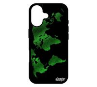 Coque Silicone Pour Iphone 17 Carte Monde Terre Original Texture Rigide Atlas Design Globe Planete Pays 512 Go Portable Vert Motif