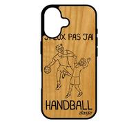 Coque Silicone Pour Iphone 17 En Bois J'peux Pas J'ai Handball Drole Telephone Hand Unique Coupe Du Monde De Protection Humour