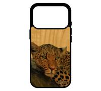 Coque Silicone Pour Iphone 17 Pro En Bois Leopard Guepard Jaguar Nature Predateur Animaux Design Jolie De Protection Animal Mobile