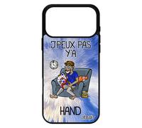 Coque Silicone Pour Iphone 17 Pro Max J'peux Pas Y'a Hand Bleu Drole Dessin Noir Je Personnalisé Handball Jpeux Texte Humour