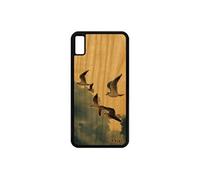Coque silicone pour iPhone XS Max bois oiseaux mouettes nuage mer 256 Go design animaux animal noir nature beige etui 4G ciel