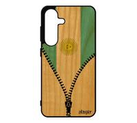 Coque Silicone Pour Pour Samsung Galaxy S25 Bois Veritable Drapeau Argentine Argentin Original Coupe Du Monde Jo Etui Foot Football Rugby