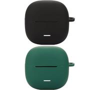 Coque Silicone Pour Redmi Buds 6 Lite - Fine Et Légère, Protection Anti-Choc Et Anti-Poussière, Compatible Charge Sans Fil, Accès Port De Charge, Mousqueton Motif 3d Mignon - Noir/Vert