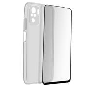 Coque Silicone pour Redmi Note 10s/Note 10/Poco M5s, Verre Trempé 9H