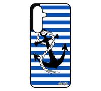 Coque Silicone Pour S24 Fe Ancre Marine Noir Marin Portable Ligne Ray¿ Chaine Marini¿Re Telephone De Bateau Corde 4g Pour Samsung Galaxy