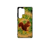 Coque silicone pour Samsung S25 Ultra bois ecureuil mandala animaux design animal mignon vert 4G texture de protection case foret pour galaxy