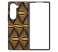Coque Silicone Pour Samsung Z Fold 6 Bois Illusion D'optique Triangle Unique Mirage Bicolore Mobile Noir Et Blanc Portable De Galaxy