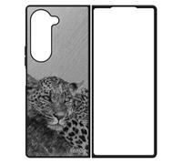 Coque Silicone pour Samsung Z Fold 6 Leopard guepard Jaguar Dessin Telephone Fauve Design felin Etui Animal predateur SM-F956B 4G Galaxy