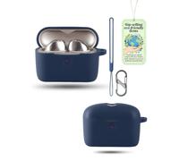Coque Silicone pour SENNHEISER Momentum True Wireless 5, Étui Protection | Inclus Cordon & Mousqueton en 8 | Housse de Protection Souple Anti-Choc et Anti-Poussière pour Écouteurs Sans Fil, Bleu