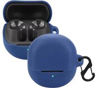 Coque Silicone Pour Soundpeats Air 5 - Housse Ultra Fine Anti-Rayures Et Anti-Chute Avec Mousqueton, Compatible Charge Sans Fil, Bleu