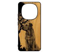 Coque Silicone Pour Xiaomi 14 Pro+ Plus 5g /Redmi Note 14 Pro Bois Chien Nature Personnalis¿ Labrador Arbre Canin Golden Retriever Gris