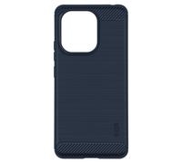 Coque Silicone pour Xiaomi Redmi Note 13 4G Effet Métal Brossé Carbone Bleu