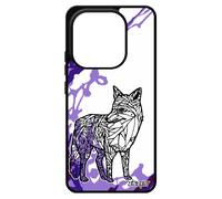 Coque Silicone Pour Xiaomi Redmi Note 14 4g Europe Renard Art Case Animal Ethnique Peinture Goupil Malin Violet Arbre Noir Made In France